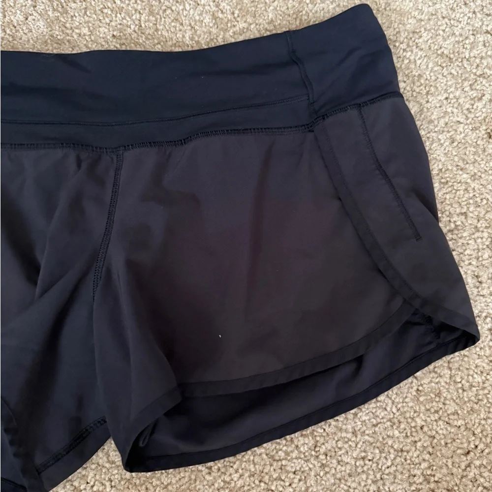 Lululemon Athletica Black Athletic Shorts with Wide Waistband